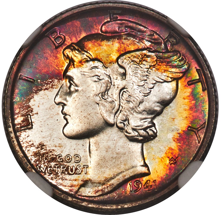 1941-Mercury-Dime-Nicely-Toned,-You-Vs-NGC