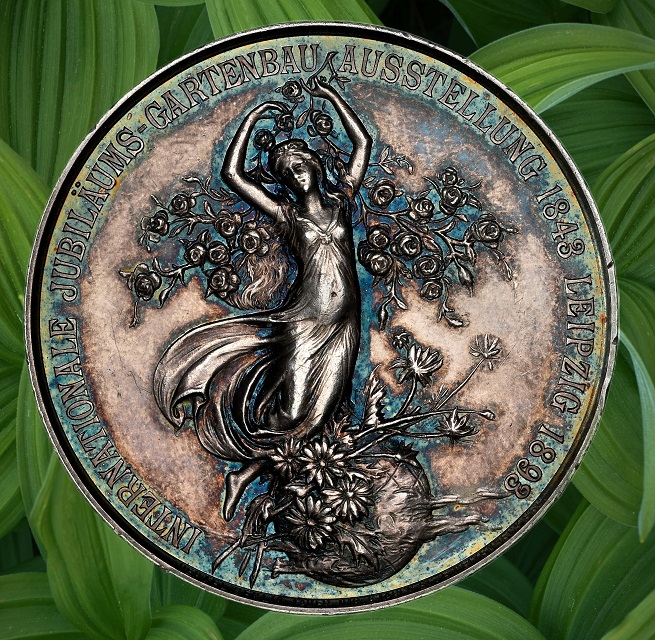 1893-Dated-Germany-Leipzig-Horticulture-Expo-Oertel---39mm-Silver