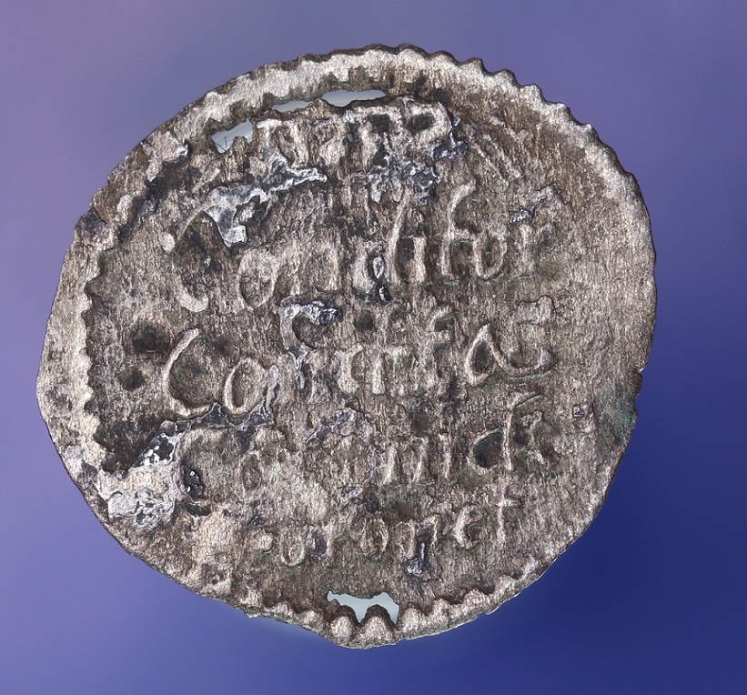 Tiny-German-States-Coin-1652,-Saxony?-Id:-Saxe-Weimar-Pfennig