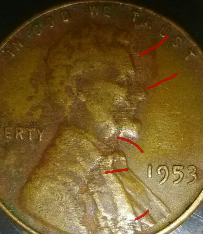 1953-Lincoln-Cent-Damadged-Planchet
