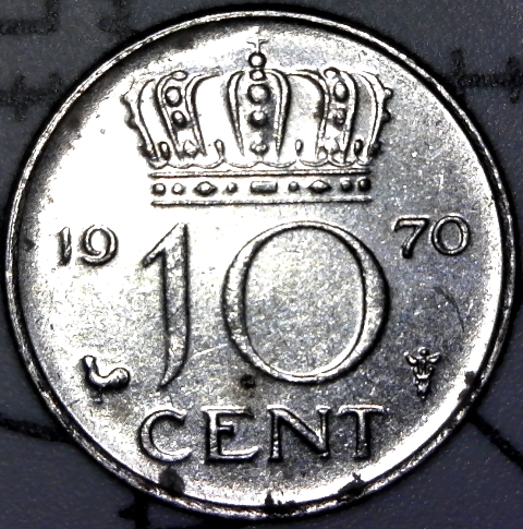 1970-Nederlanden-10-Cent-Coin-With-Cud-In-Date.