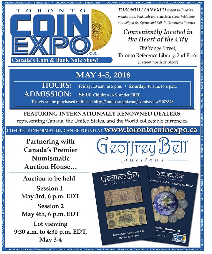 Toronto-Coin-Expo---Canada's-Coin-Show-&-Auction,-Spring-2018