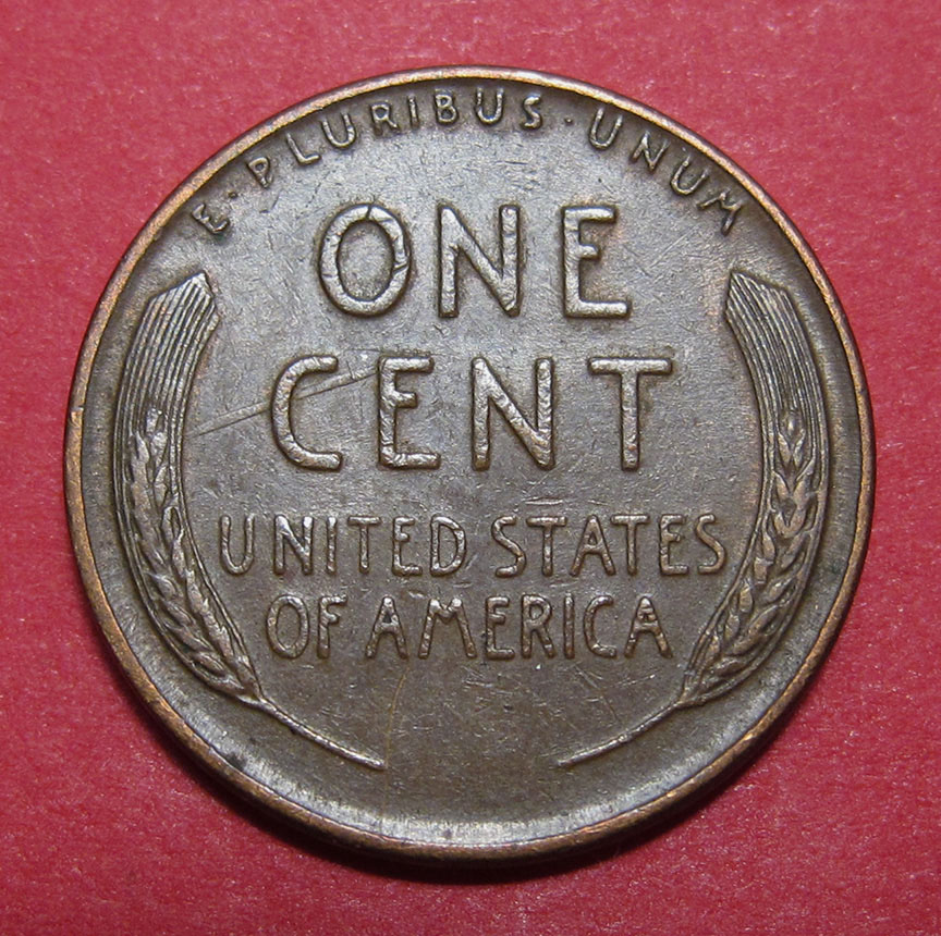 1951-Lincoln-Wheat-Cent-Large-Reverse-Die-Gouge---Feeder-Finger?