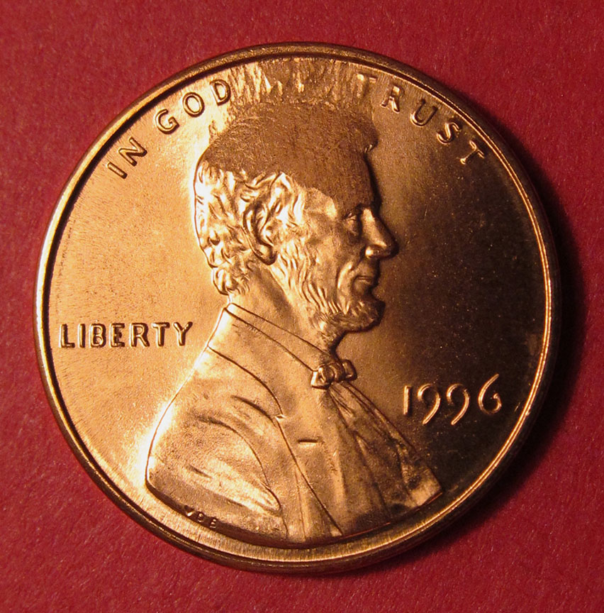 1996-Lincoln-Memorial-Cent-Struck-Through-