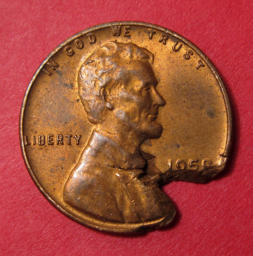 1959-Lincoln-Memorial-Cent---Ragged-Clip---2.63g