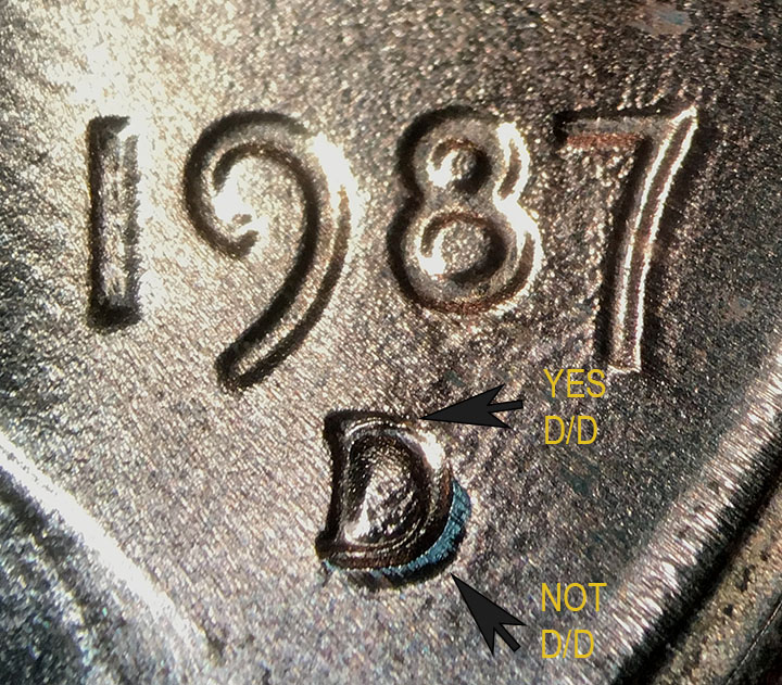 1987-D/D-Lincoln-Memorial-Cent-RPM-003,-FS-501-MS-From-Roll