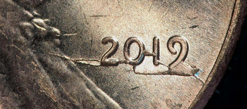2019-Lincoln-Shield-Cent-Die-Break/Crack-Through-Date