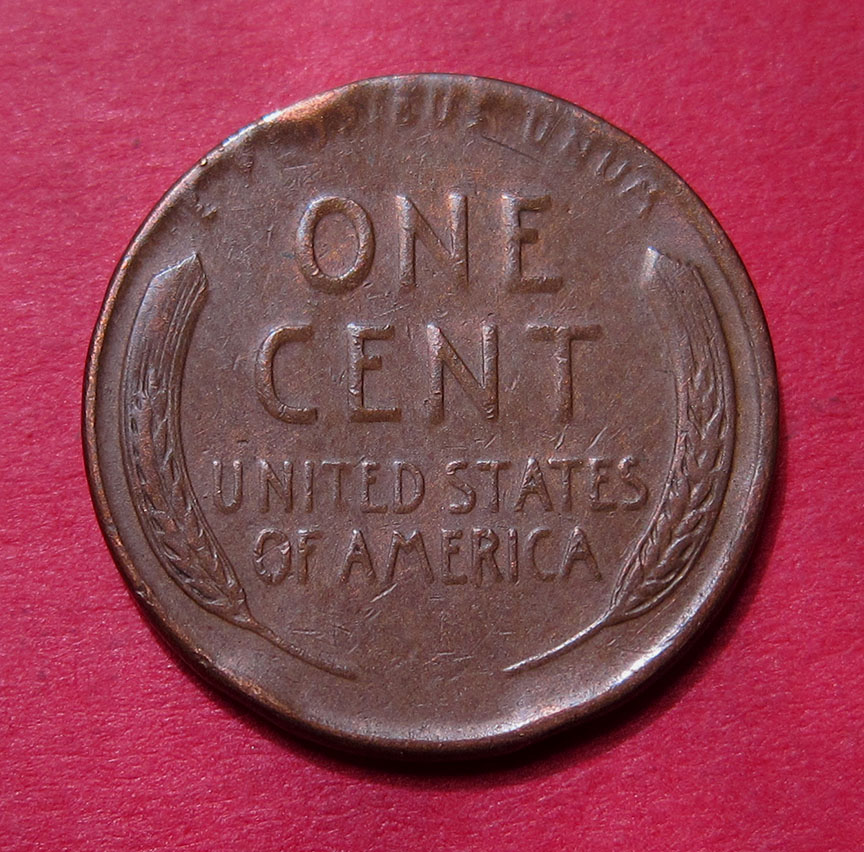 1952-D-Lincoln-Wheat-Cent-Mint-Error?---Obverse-Wiped-Out,-Mostly---3.07g
