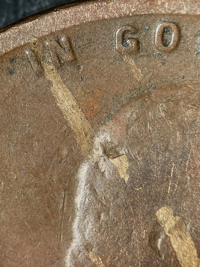 1913-S-Lincoln-Wheat-Cent---Struck-Through-Brass-Or-Odd-Woody?