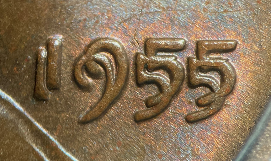 1955-Lincoln-Wheat-Cent-Doubled-Die---DDO-001,-FS-101-MS-64+-BN