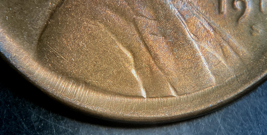 1919-S-Lincoln-Wheat-Cent-Mint-Error---3-Rim-Cuds-+-Broadstrike