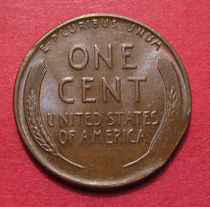 1944-Lincoln-Wheat-Cent-Mint-Error---Straight-Clip-W/-Slight-Tapered-Planchet