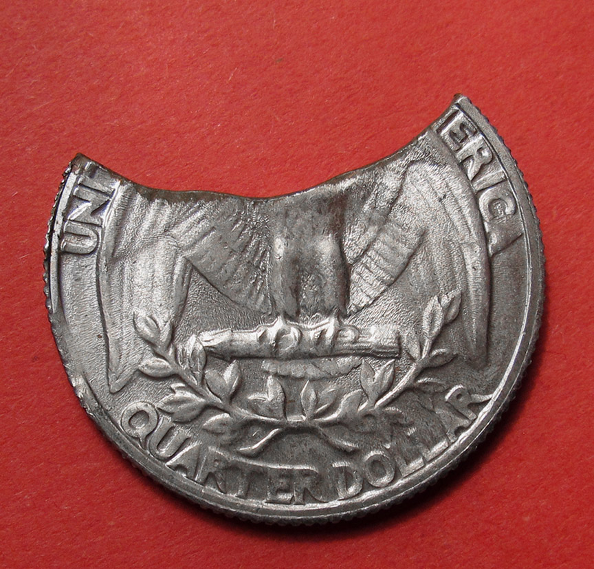 No-Date-Washington-Quarter-Mint-Error---Double-Clipped-Planchet