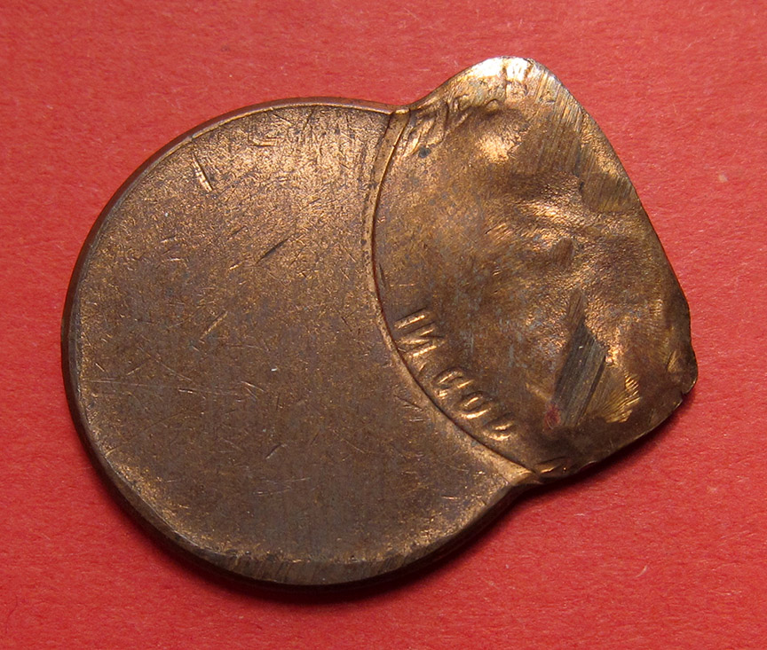 No-Date-Lincoln-Cent-Copper-Mint-Error---Off-Center-Stretch-Strike,-Chain-Strike-W/-Brockage