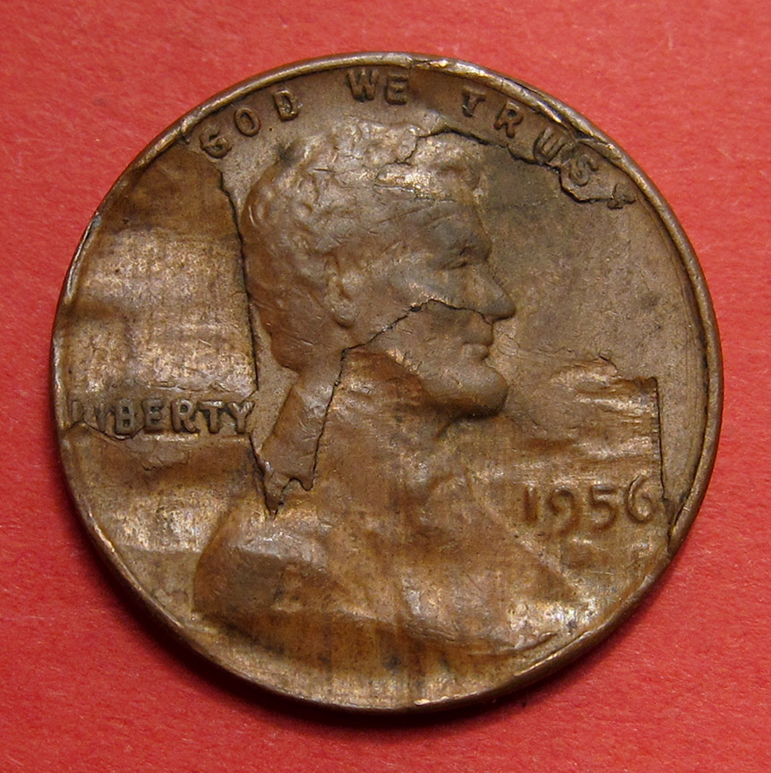 1956-D-Lincoln-Wheat-Cent-Mint-Error---Lamination-Issues