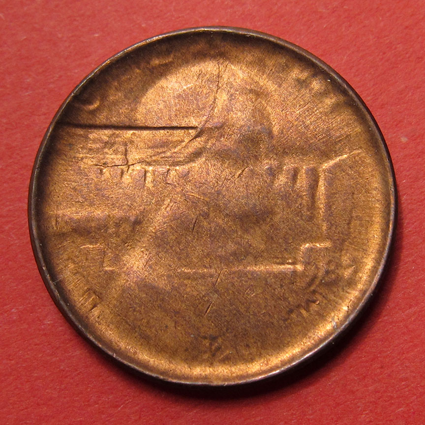 1982-Lincoln-Memorial-Cent-Mint-Error---Clashed-Cap-Strike
