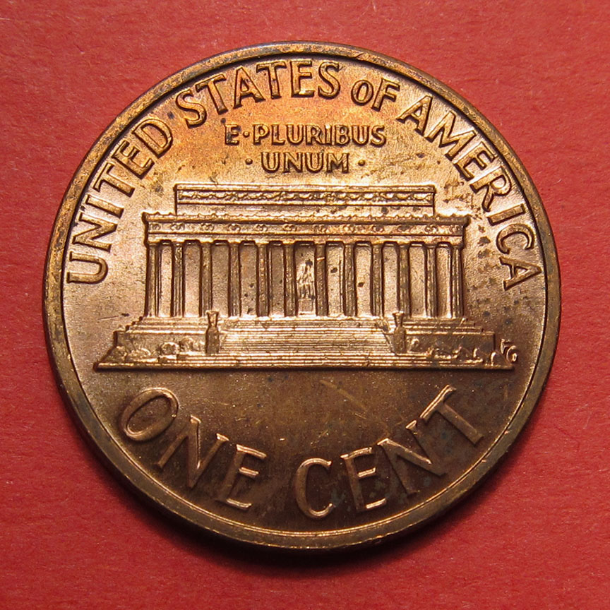1974-D-Lincoln-Memorial-Cent-Mint-Error---Struck-Through-Die-Cap-4-Coin-Progression
