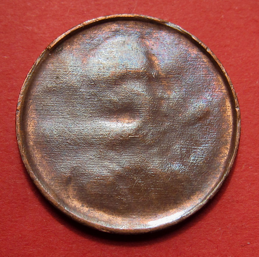 No-Date-Lincoln-Memorial-Cent-Mint-Error---Struck-Through-Something---Zinc-2.5g
