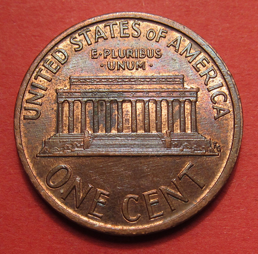 No-Date-Lincoln-Memorial-Cent-Mint-Error---Struck-Through-Something---Zinc-2.5g