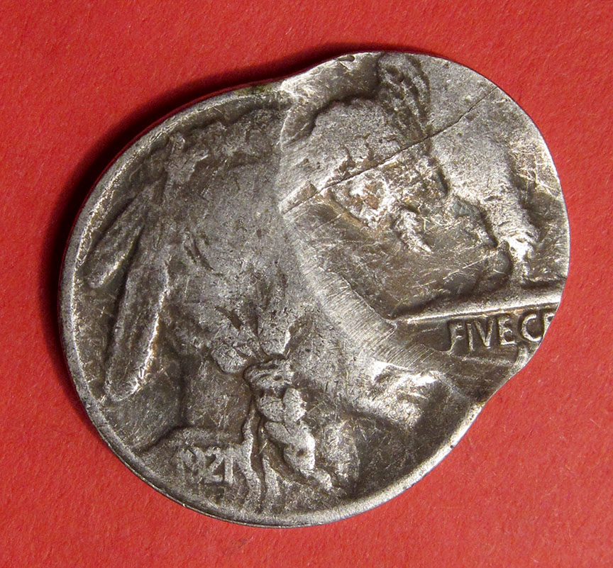 1921-S-Buffalo-Nickel-Flip-Over-Double-Strike---Counterfeit