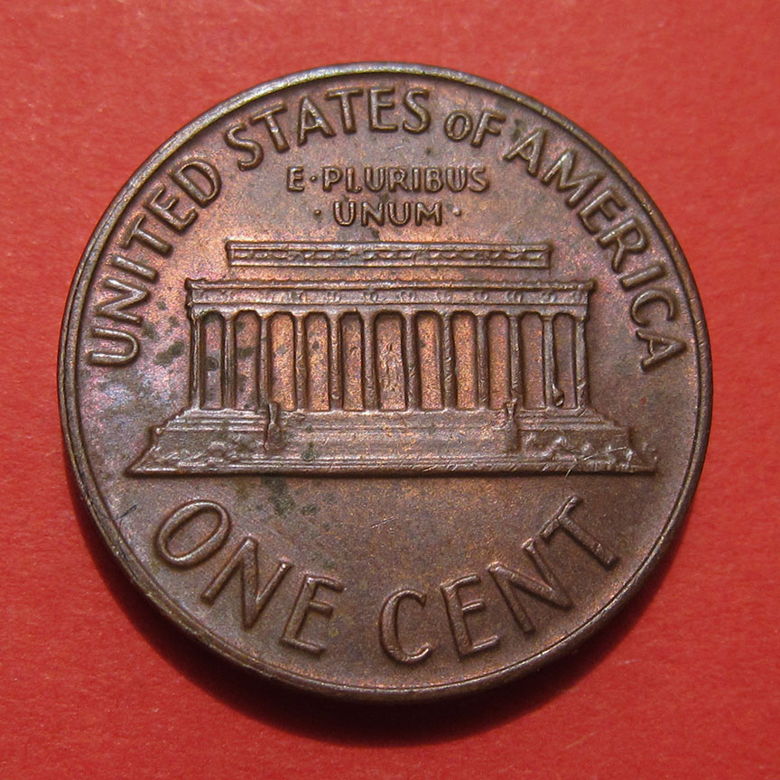 1971-D-Lincoln-Memorial-Cent-Mint-Error---Large-Retained-Lamination