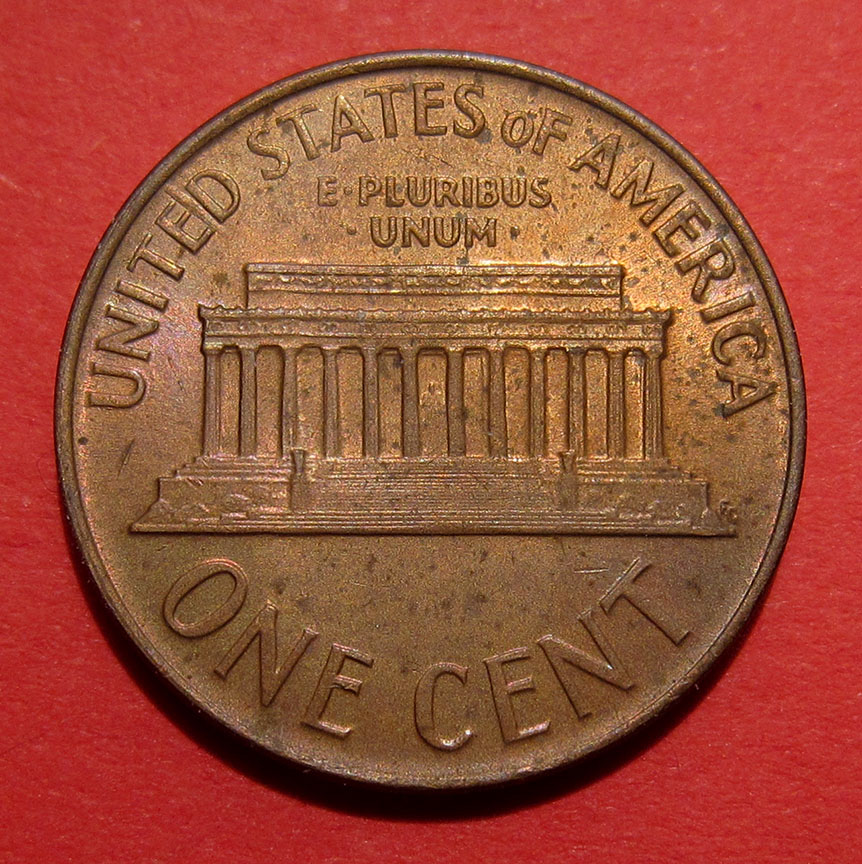 1966-Lincoln-Memorial-Cent-Mint-Error---Textured-Die-Dent