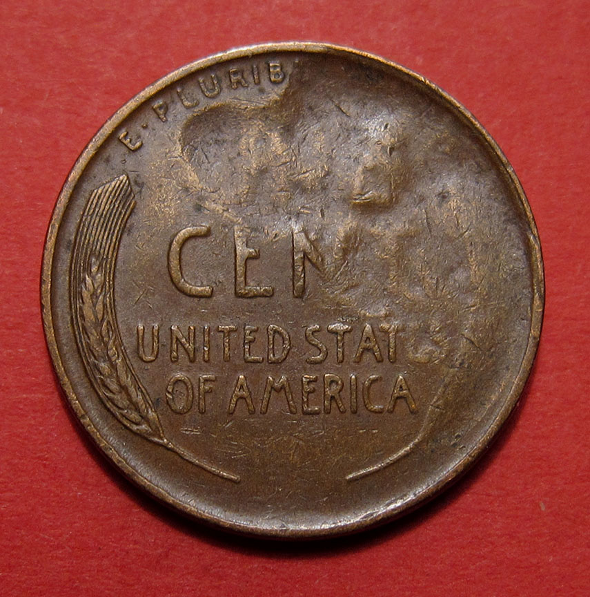 1945-Lincoln-Wheat-Cent-Mint-Error---Struck-Through