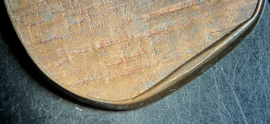 Lincoln-Cent-Mint-Error---Split-Planchet-With-Oddity-PMD?-1.60g