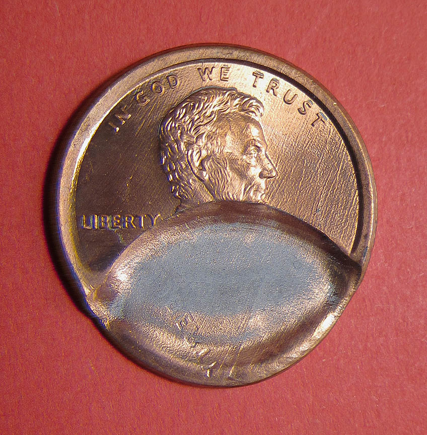 No-Date-Lincoln-Memorial-Cent-Mint-Error---Partial-Brockage