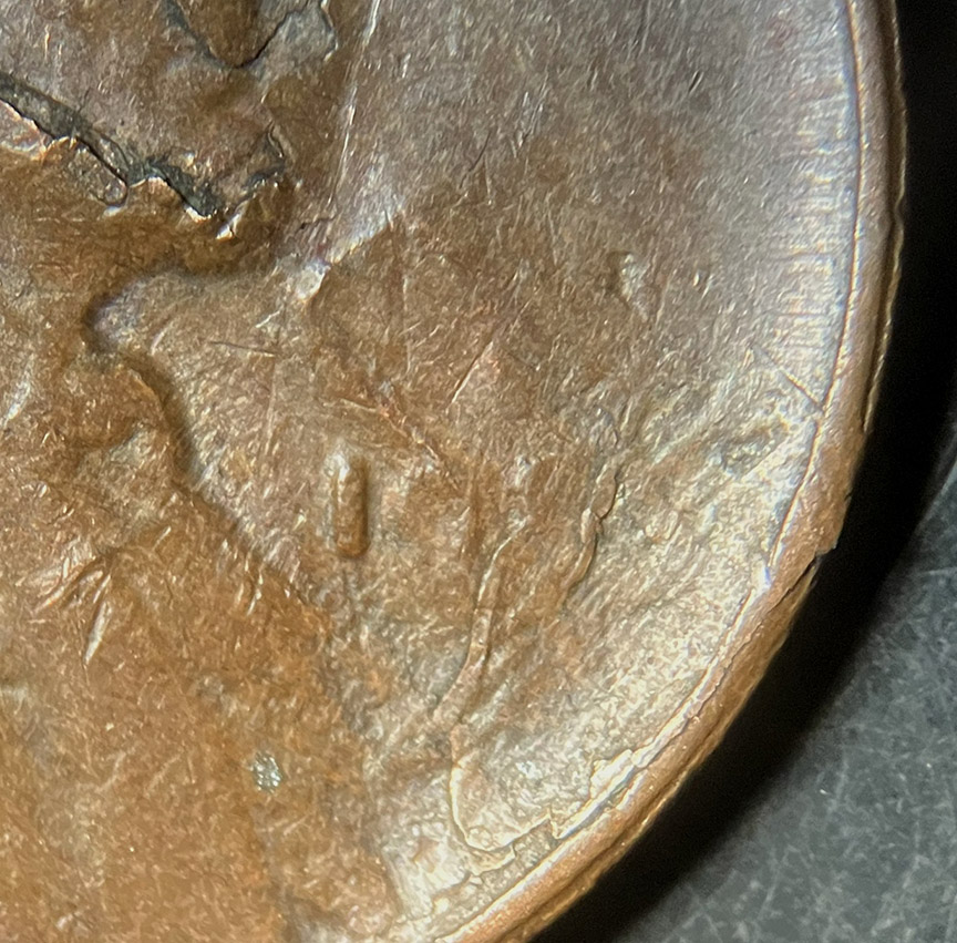 No-Date-Lincoln-Wheat-Cent-Mint-Error---Lamination-Issues