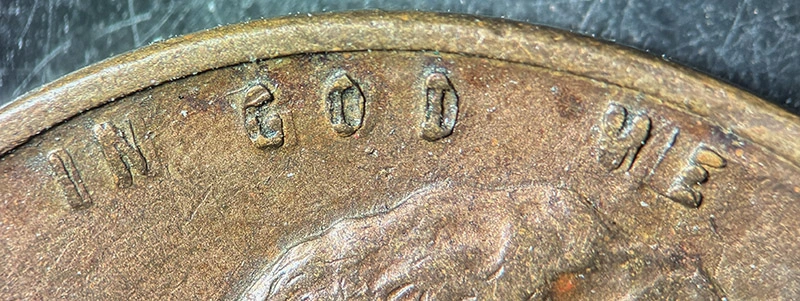 1941-Lincoln-Wheat-Cent-Mint-Error---Double-Struck-In-Collar,-Second-Strike-Struck-Through