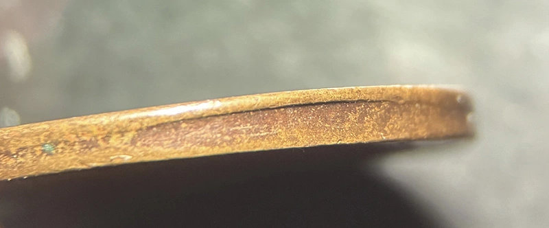 1941-Lincoln-Wheat-Cent-Mint-Error---Double-Struck-In-Collar,-Second-Strike-Struck-Through