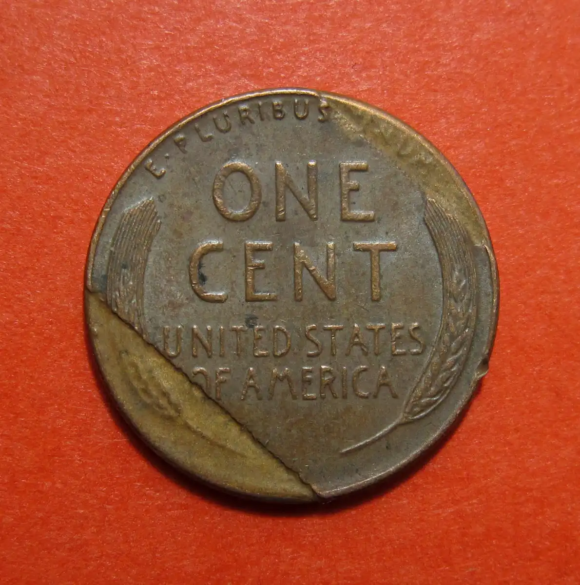 1958-Lincoln-Wheat-Cent-Mint-Error---Split-After-Strike