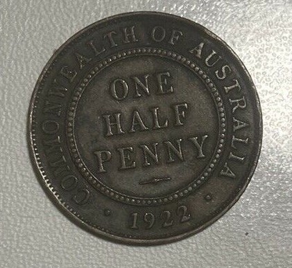 1922-KGV-Halfpenny-With-Blank-Obverse