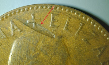 1955-Half-Penny---Planchet-Flaw-Or-Struck-Through?--Your-Opinions-Please.