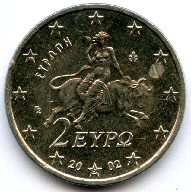 Greece-2002-2-Euro-Monometallic-Error