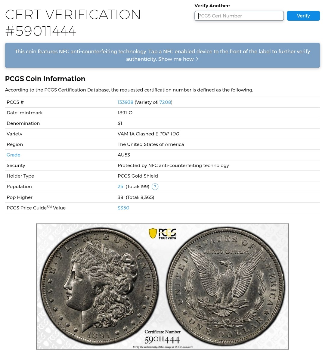1891-O-VAM-1A1-Morgan-Silver-Dollar---You-Vs.-PCGS