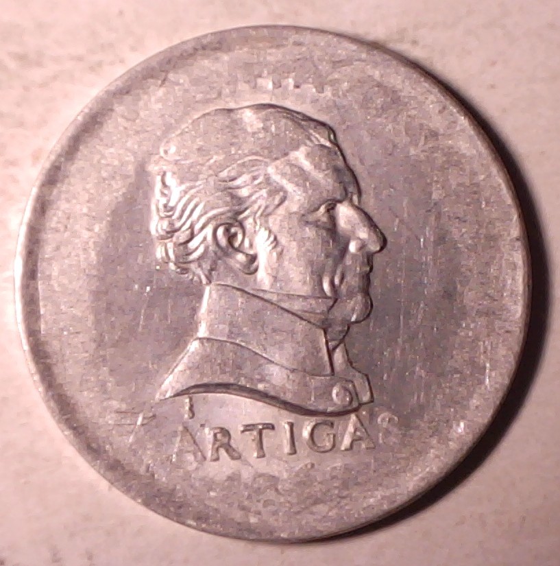 1965-Uruguay-50-Centesimos-Struck-Through-Grease-?