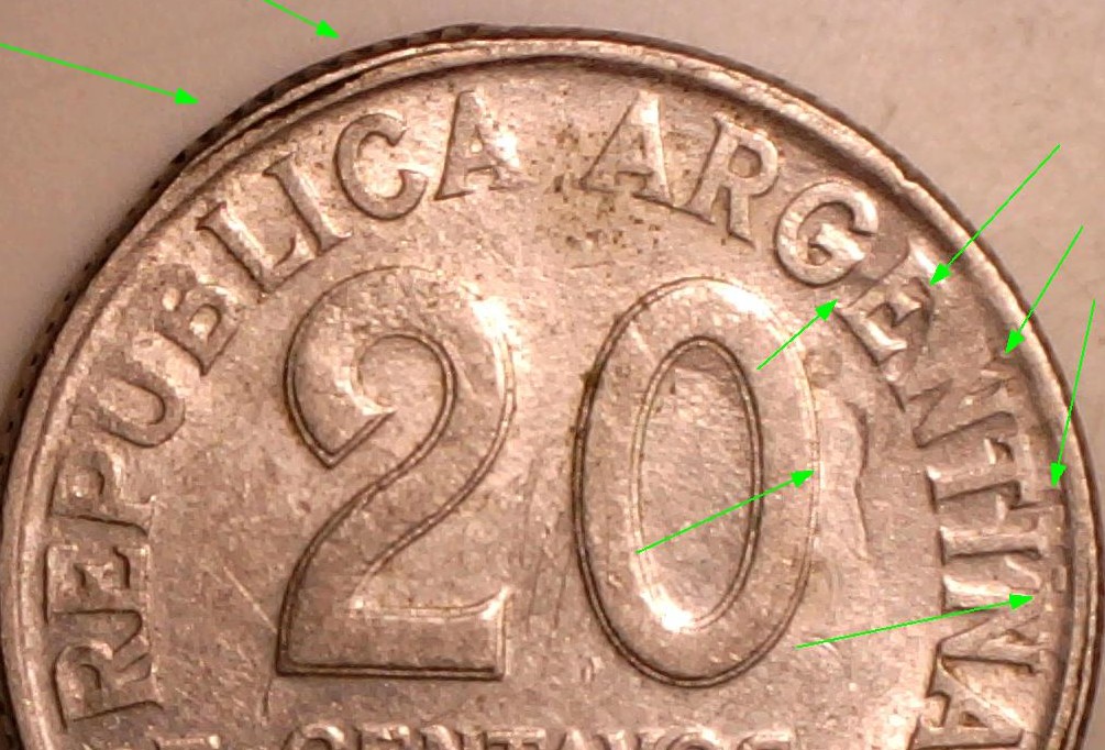 1950-Argentina-20-Centavos-Indent-Strike