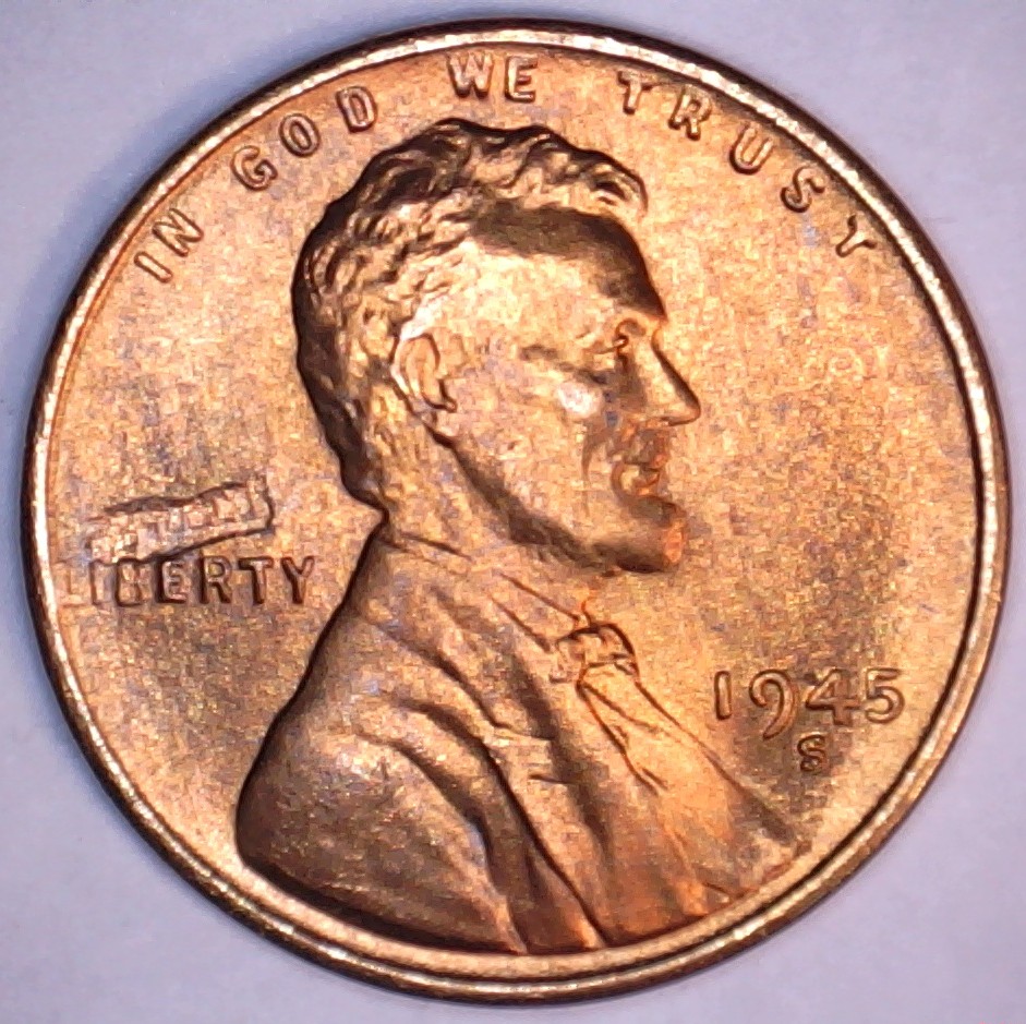 1945-S-Lincoln-Cent-Struck-Trough-And-DDO