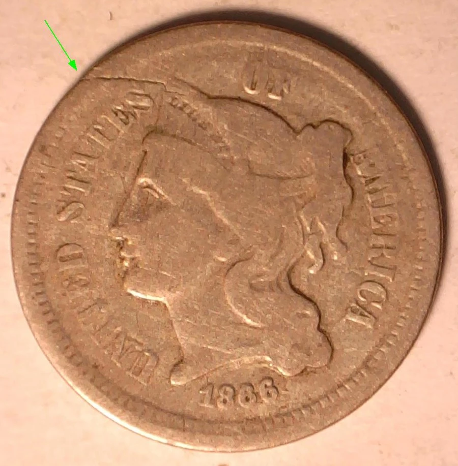 1866-3-Cent-Nickel-Shattered-Die