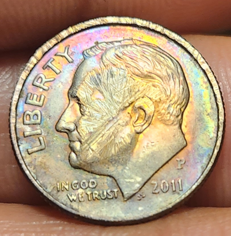 2011-Roosevelt-Dime-Multi-Colored