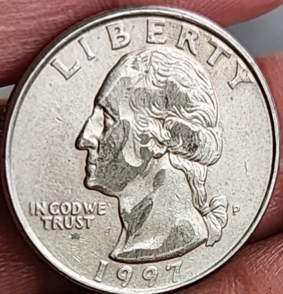 1997-Quarter-With-Dark-Spots-On-The-Front