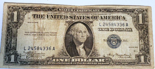 Misaligned-1935-Date-On-$1-Silver-Certificate