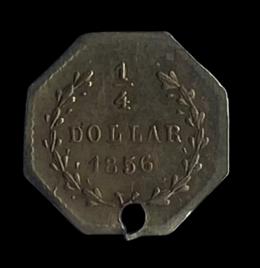 1856-25-Cent-Fractional-Gold---Bg-111