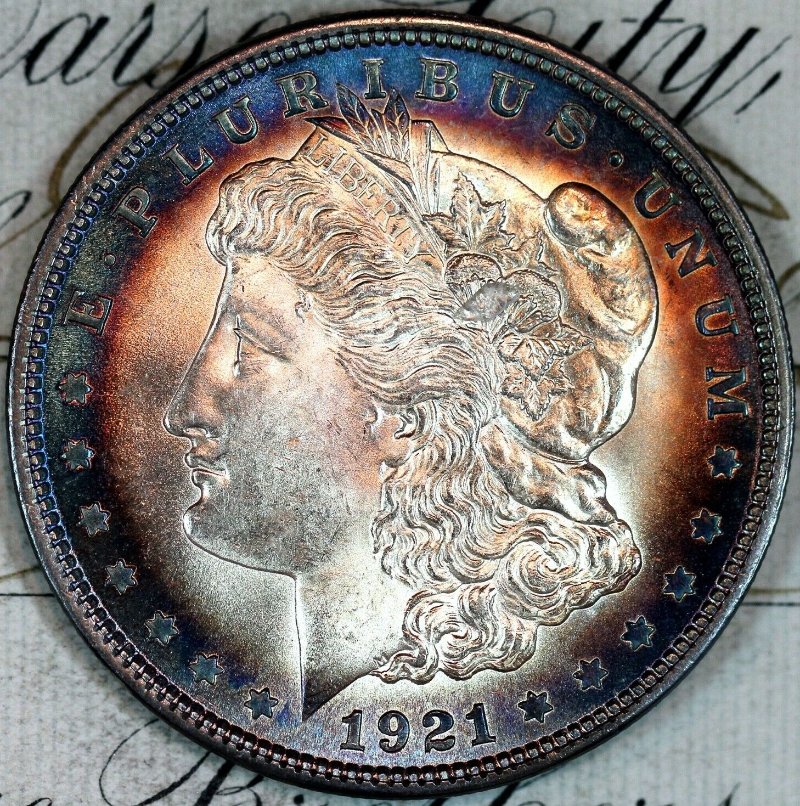 1921-P-Morgan-Dollar-With-Bullseye-Type-Toning---Thoughts-On-Grading-Ty