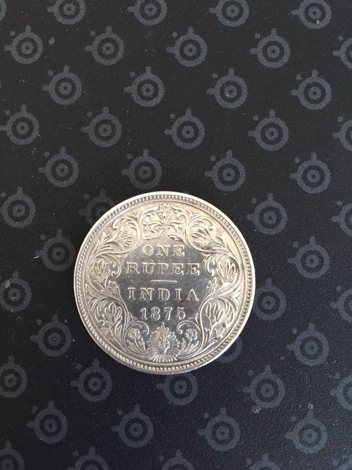 1875-Victoria-1-Rupee,-Bombay-Mint.