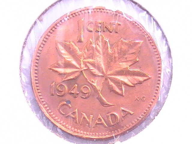 1949-Canada-Cent-Punched-On-Foreign-Planchet