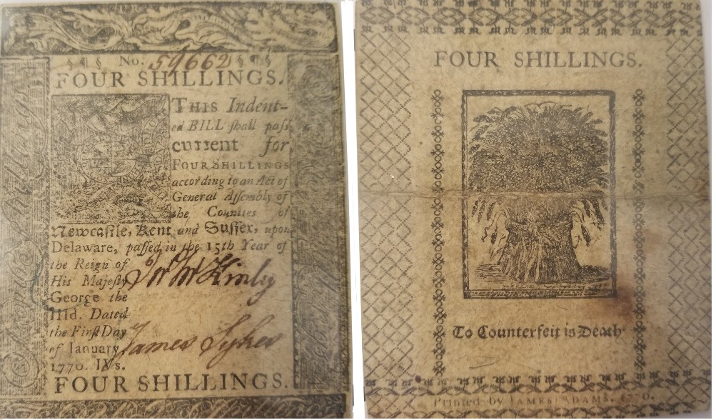 4-Shillings-Delaware-Currency-Dated-Jan-1-St,-1776