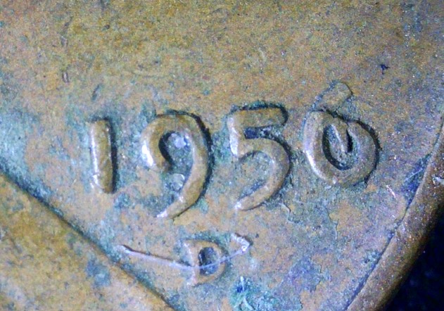 1955-D-Penny-With-Strange-5-In-The-Date
